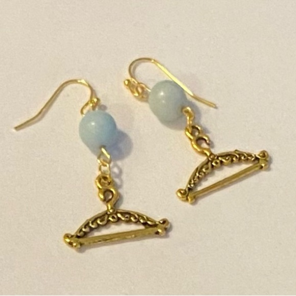 NEW Amazonite hanger charm earrings